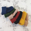 Dames beanies vaste kleur zachte elastische gebreide hoed